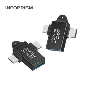 INFOPRISM / USB 3.1 Gen2 C타입 마이크로 5핀 2 in 1 OTG 젠더, 2 in 1 OTG젠더, 1개