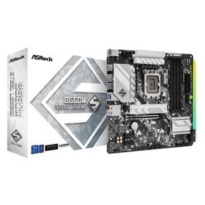 ASRock 마더보드 B660M Steel Legend Intel B660 시리즈 CPU(LGA1700) 대응 B660 Mico ATX 마더보드 [국내 정규 대리점품]