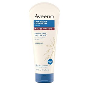 Aveeno 스킨 릴리프 오버나이트 인텐스 모이스처 크림 트리플 오트 컴플렉스 천연 시어 버터 건조하고 가, 207g, 1개