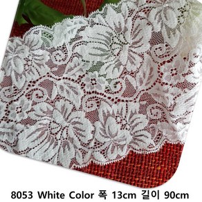 dklace 스판레이스 모음 / 레이스 8053 폭 14cm 자가드, 화이트_1yd, 1개