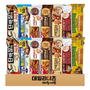 [데일리이츠] 프로틴 단백질바 7종류 2개씩 14개 (닥터유단백질바 포스트단백질바 켈로그카라멜&넛 캘로그헤이즐넛&다크초코 초단백질바 커클랜드츄이프로틴바 네이처벨리프로틴바피넛버터), 1세트, 40g