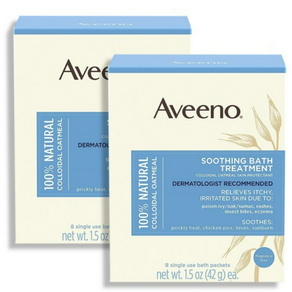 Aveeno 100% 오트밀 순한 보습 입욕제 Soothing Bath Teatment 42g 8개입 2팩, 336g, 2개