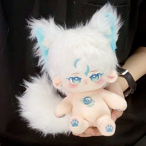 20cm 무속성 솜인형 남자아이 캐릭터 귀여운 고양이 피규어 애착인형 아이 여자 친구 선물, B.인형+무골, 1개