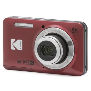 KODAK (코닥) PIXPRO 사용하기 쉬운 줌 FZ55-RD 16MP 디지털 카메라 광학 5 배 줌 광각 28mm 2.7 인치 LCD (레드)