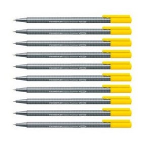 스테들러 334 트리플러스 화인라이너 젤잉크펜 0.3mm, 110 bight yellow, 10개입