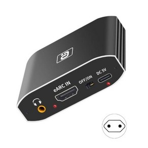 HDMI-compatib 오디오 추출기 192Khz 오디오 컨버터 스플리터 eARC/ARC-광동축 3.5Aux-TypeC 5V 입력, 2) EU Plug