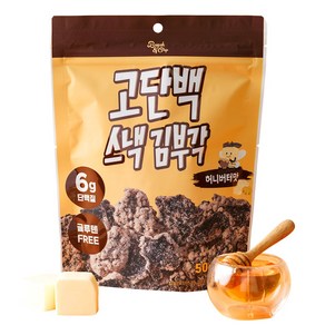 부각앤칩 고단백 스낵 김부각 허니버터맛 50g, 6개