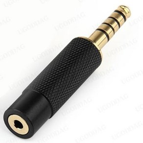 오디오 애호가 AUX 잭 2.5-4.4mm 어댑터 이어폰 플러그 4.4mm 수 2.5mm 암 헤드폰 와이어 커넥터 5 극 오디오 변환기, 1) 2.5mm to 4.4mm - Black, 없음
