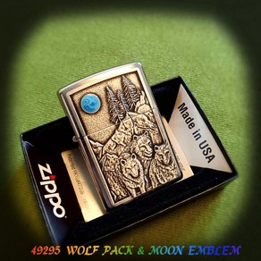 지포라이터 정품 49295 WOLF PACK & MOON EMBLEM 지포 zippo