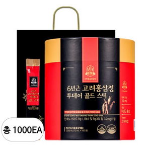 고려홍삼중앙회 6년근 고려홍삼정 투데이 골드 스틱 + 쇼핑백, 10ml, 1000개