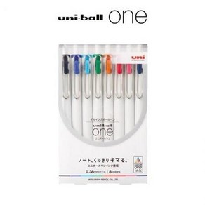 미쓰비시 유니볼 원 중성펜 8색 세트 0.38mm, 상세 설명 참조