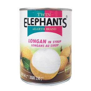 [태국] TWIN ELEPHANTS 용안육 통조림 565g / LONGAN 롱안 롱간 용안 가니쉬 빙수토핑 과일캔, 1개