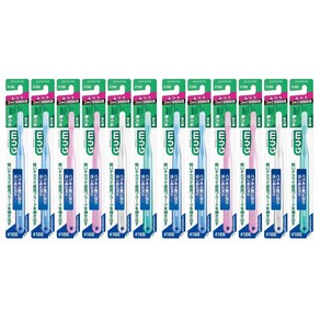 Sunsta GUM 3 Row Supe Compact Toothbush #166 일본 선스타 검 가무 3열 슈퍼컴팩트 초소형헤드 탄력 초미세모 칫솔 12개, 1세트, 12개입