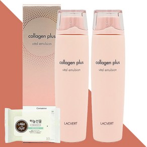 라끄베르 콜라겐 플러스 바이탈 에멀전 220ml 2개(+하늘선물 물티슈 10매), 2개