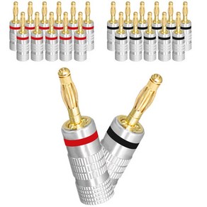 스피커 와이어 오디오 플러그용 뮤지컬 사운드 금 도금 4mm 커넥터 18-12AWG-24K 2 개 6 12 24/50, [01] 2 Pieces, [01] Lanten Type, 1개
