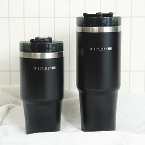 윌리엘리 스텐 보온 보냉 데일리 뉴윌리 텀블러, 600ml, 블랙, 1개