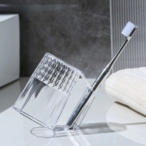 더풀룸 거꾸로 물빠짐 양치컵 칫솔꽂이 스탠드형, 2개, 투명