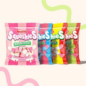 영국 스위즐스 스쿼시 드럼스틱 젤리 4종 세트 Swizzels Squashies, 4개, 140g