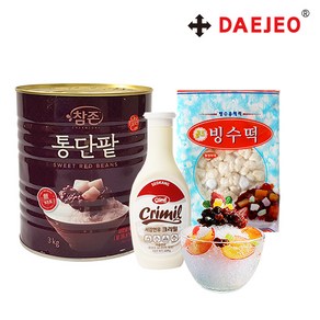 빙수세트B (통단팥3kg+연유+빙수떡) 팥빙수재료, 1개, 3kg