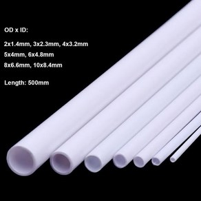 관 파이프 배관 자재 pvc 흰색 ABS 원형 플라스틱 튜브 DIY 수제 모래 테이블 재료 OD 2mm 3mm 4mm 5mm 6mm 8mm 10mm x 길이 500mm 10 개 2, 2x1.4x500mm 20Pcs, 20개