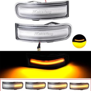 지프 레니게이드 2015 2016-2022 순차 플래시 사이드 뷰 미러 방향 지시등 깜빡이 라이트 어셈블리 2 개, Dynamic Cystal, 2개
