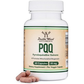 Double Wood Supplements PQQ 더블 우드 서플리먼트 피로로퀴놀린 퀴논 20mg 60캡슐