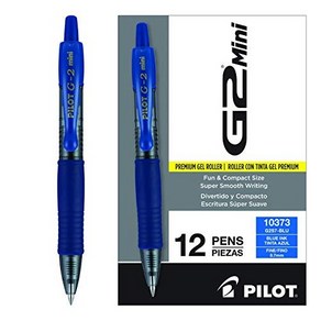 Pilot G2 Mini Pemium Rolling Ball Gel Pens Fine Pilot G2 미니 프리미엄 롤링 볼 젤 펜 파인 포인트 0.7mm 파란색 12, 1개