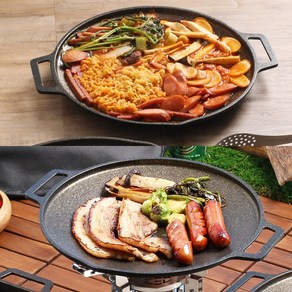 ike IH 인덕션 삼겹살 그리들 그리들팬 가정용 고기 불판 그릴팬 원형 30cm, 사각 40cm(골드마블코팅)