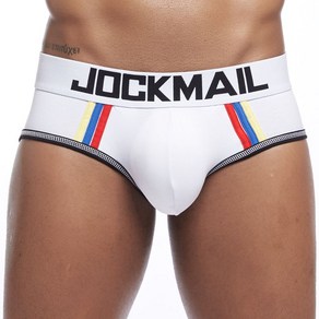 JOCKMAIL JOCKMAIL 브랜드 캐주얼 러닝 스트라이프 코튼 남성 속옷 팬티 매우 부드러운 코튼 U 파우치 팬티 1pcs