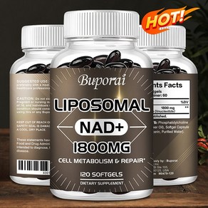 Buporai 에너지 강화 및 세포 회복을 위한 1800mg 리포솜 NAD 보충제 남성 및 여성용 GMO 없음 60/120 캡슐