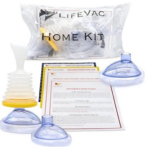 [미국직구] 라이프백 홈 키트 휴대용 흡입 구조 장치 어린이 성인 기도 폐쇄 응급처치 LifeVac homkit 1+1, 2개