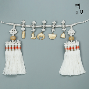 리모한복 고급 태슬돌띠(흰색)