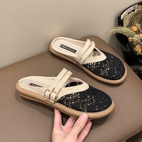 POMTOR 여름 여성 메쉬 슬리퍼 발편한 샌들
