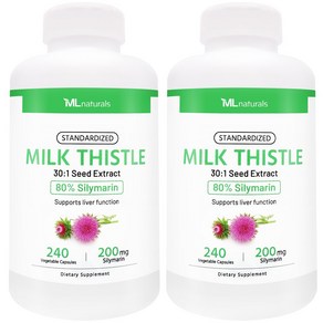 [미국빠른직구] 신제품 마이라이프 내추럴스 표준화된 밀크씨슬 7500mg (실리마린 200mg), 240정, 2개