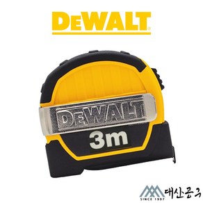 디월트 미니 줄자 3M 휴대용 줄자 자석 부착 벨트클립 DWHT36098-1, 1개