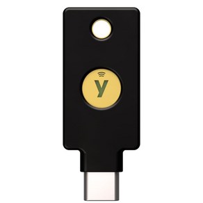 Yubico - 보안 키 C NFC 블랙 2단계 인증(2FA) 키 USB-C 또는 NFC를 통한 연결 FIDO U2F/FIDO2 인증.