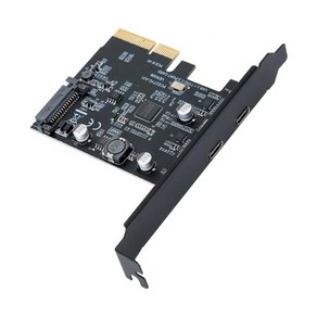 2 포트 타입 C PCI-E 확장 카드 PCI-EXPRESS 4X ~ USB 3.2 GEN RISER ADAPTER, 한개옵션0