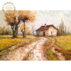 잼보석십자수 가을 추수 풍경 대형 비즈, 70x50 /이미지크기 60x40 cm