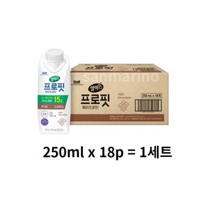 셀렉스 프로핏 웨이프로틴 드링크 초콜릿, 250ml, 18개