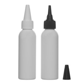 뾰족캡용기 30ml 50ml 60ml 75ml 80ml 100ml 오일병 염색약공병, 백색용기(L) 흰색캡, 1개