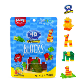 [Amos] [2+1] 레고 젤리 아모스 Amos 블럭 젤리 62g 3팩 Amos 4D Candy Gummy Blocks