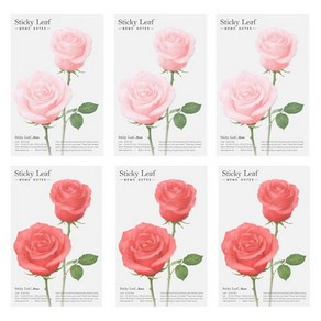 어프리 스티키리프 베이직 점착메모지 장미 M 2종 x 3p, pink ed, 1개