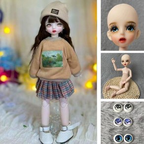 귀여운 1/6 인형 풀세트 30cm 3 쌍 눈 블라이스 선물 (오픈 머리) 구관 구체관절인형, 15개 풀세트, 1개