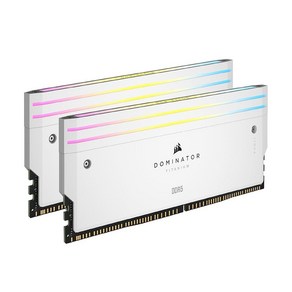 CORSAIR 도미네이터 티타늄 DDR5 RGB 조명 향상 키트 - 모듈 2개 0GB RAM Cosai iCUE 호환 화이트 417593, 1개