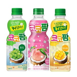 [한번에먹자쇼핑몰]코코팜 300ml 3종 혼합 포도 4 + 망고코넛 4 + 피치핑크 복숭아 4 / 총 12개, 1세트