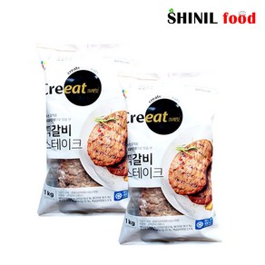 CJ제일제당 크레잇 냉동 떡갈비스테이크 1kg, 2개