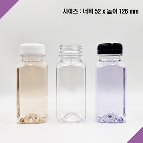 [보틀스] 200페트병 200미리 200ml 투명 사각 페트병 주스병 플라스틱병 공병 소분병 작은병 소용량 미니병 국산 공장직영