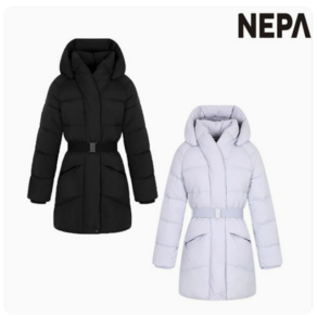 [백화점정품] NEPA 신상품 여성 캐주얼 숄 카라 미드 구스다운