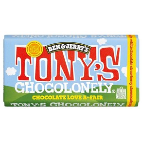 Tony's Chocolonely 화이트 초콜릿 스트로베리 치즈케이크 바 180g6.7온스 214288