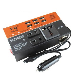 차량용 인버터 24v 12v 시거잭 자동차 다기능 자동차 범용 인버터 2000W 피크 전력 DC 12V ~ 220V 다중